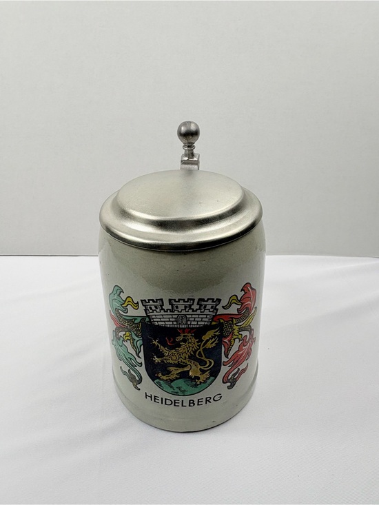 Gerz Heidelberg Other - Gerz Heidelberg Beer Stein Made From Stoneware Featuring a Raised Coat of Arms.